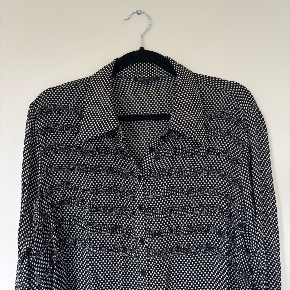 Anne Klein Silk Polka Dot Top